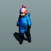 Kid in winter suit | 3D