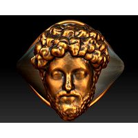 Bronze silver Marcus Aurelius mensring  | 3D