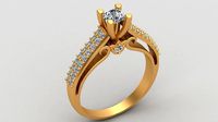 Verragio Engagement Wedding Diamond Gold Ring | 3D