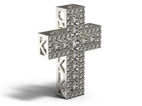Cross pendant with diamonds | 3D