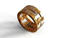 Ring wirh cross and gems | 3D