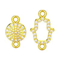 Two diamond necklace pendant hamsa and evil eye | 3D