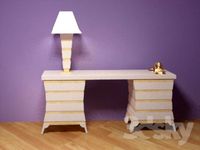 + table lamp and a toilet.