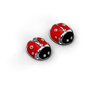 101112 SE stud earrings ladybugs with enamel  | 3D