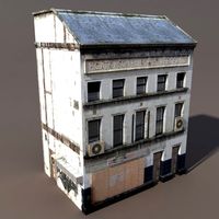 Derelict house low poly 3D Model