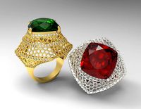 Cushion Ring With Filligri Work | 3D