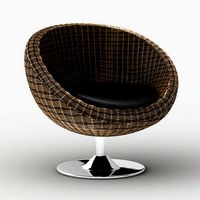 Rattan papasan style swivel chair Oliana