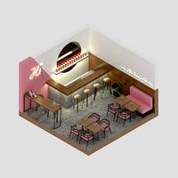 Pop Isometric Cafe Bar 3d Model