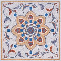 Collection of mosaic panels made of stone
