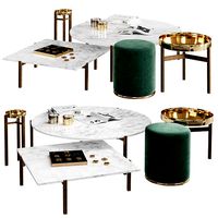 Gallotti and Radice Coffee table Twelve with pouf Lou