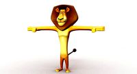 madagascar lion cartoon 3d model