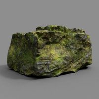 Low poly Sharp Rock Mossy 05 191219