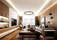 Modern livingroom and diningroom 3D model