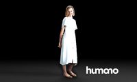 Humano Woman standing and looking 0516