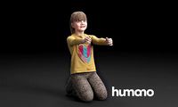Humano Kneeling girl with outstretched arms 0510