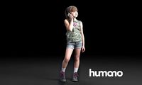 Humano Girl standing and calling 0508