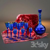 Set of glasses with a carafe