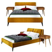 Orla Kiely Alexa Bed with Walnut Legs