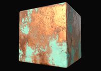 Worn Copper with Patina Parameter PBR Textur