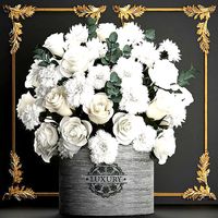 Bouquet of white flowers in a gift box 92