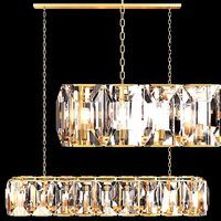 RH HARLOW CRYSTAL RECTANGULAR CHANDELIER 62 Brass