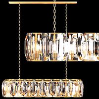 RH HARLOW CRYSTAL RECTANGULAR CHANDELIER 55 Brass