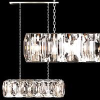RH HARLOW CRYSTAL RECTANGULAR CHANDELIER 42 Nickel