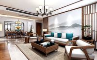 3D model of modern European style Chinese style living room