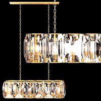 RH HARLOW CRYSTAL RECTANGULAR CHANDELIER 42 Brass