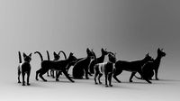 Cats low and high poly