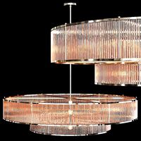 RH MARAIS ROUND CHANDELIER 72 Nickel and smoke glass