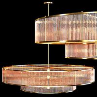 RH MARAIS ROUND CHANDELIER 72 Brass and smoke glass