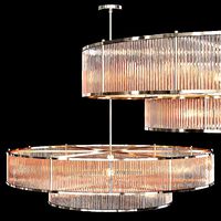 RH MARAIS ROUND CHANDELIER 60 Nickel and smoke glass