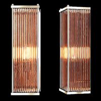 RH MARAIS RECTANGULAR SCONCE Nickel and smoke glass