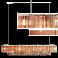 RH MARAIS LINEAR CHANDELIER 60 Nickel and smoke glass