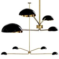 RH CONVESSI LINEAR CHANDELIER 72 Black and Brass