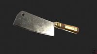 Cleaver Knife Rusty and Clean PBR