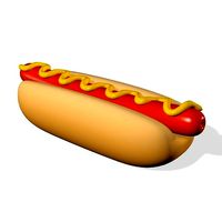 Hotdog Bread Roll Bun Sandwich model