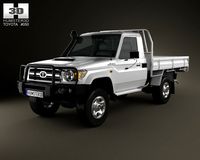 Toyota Land Cruiser J70 Cab Chassis GXL 2008 3D Model