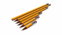 Pencils with rubber various sizes