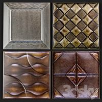 Decorative leather 3D panel