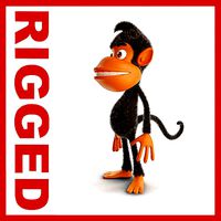 Monkey cartoon rigged