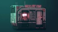 Cyberpunk Holocom Booth