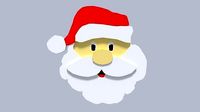Low Poly Cartoon Santa Claus Face Decorative Object