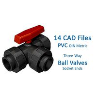 PVC Three-way Ball Valves - Socket Ends -