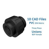 PVC Three Piece Unions - BSP Female -