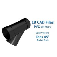 PVC Low Pressure Tees 45 Degrees - Socket Ends -
