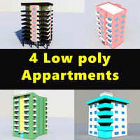 Apartment Buildings Low Poly Collection