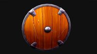 Low poly hand painted shield
