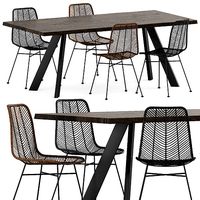 Chair BLOOMINGVILLE LENA and RAW DINING TABLE by BLOOMINGVILLE